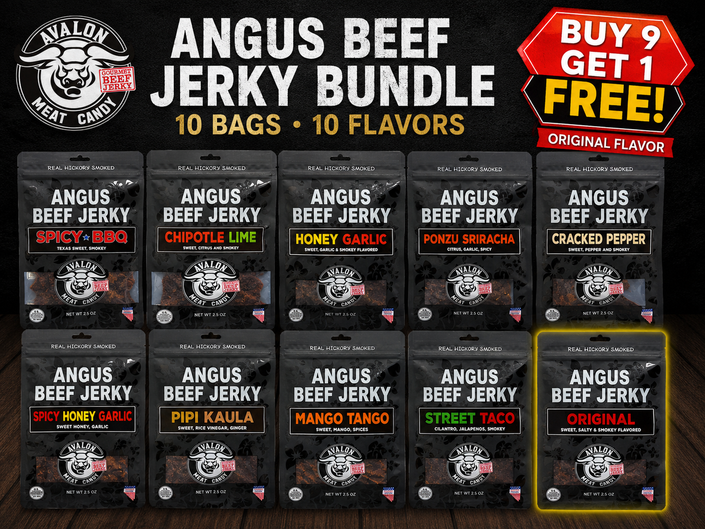 Traditional Jerkys Bundle- Buy 9! Get 1 Free