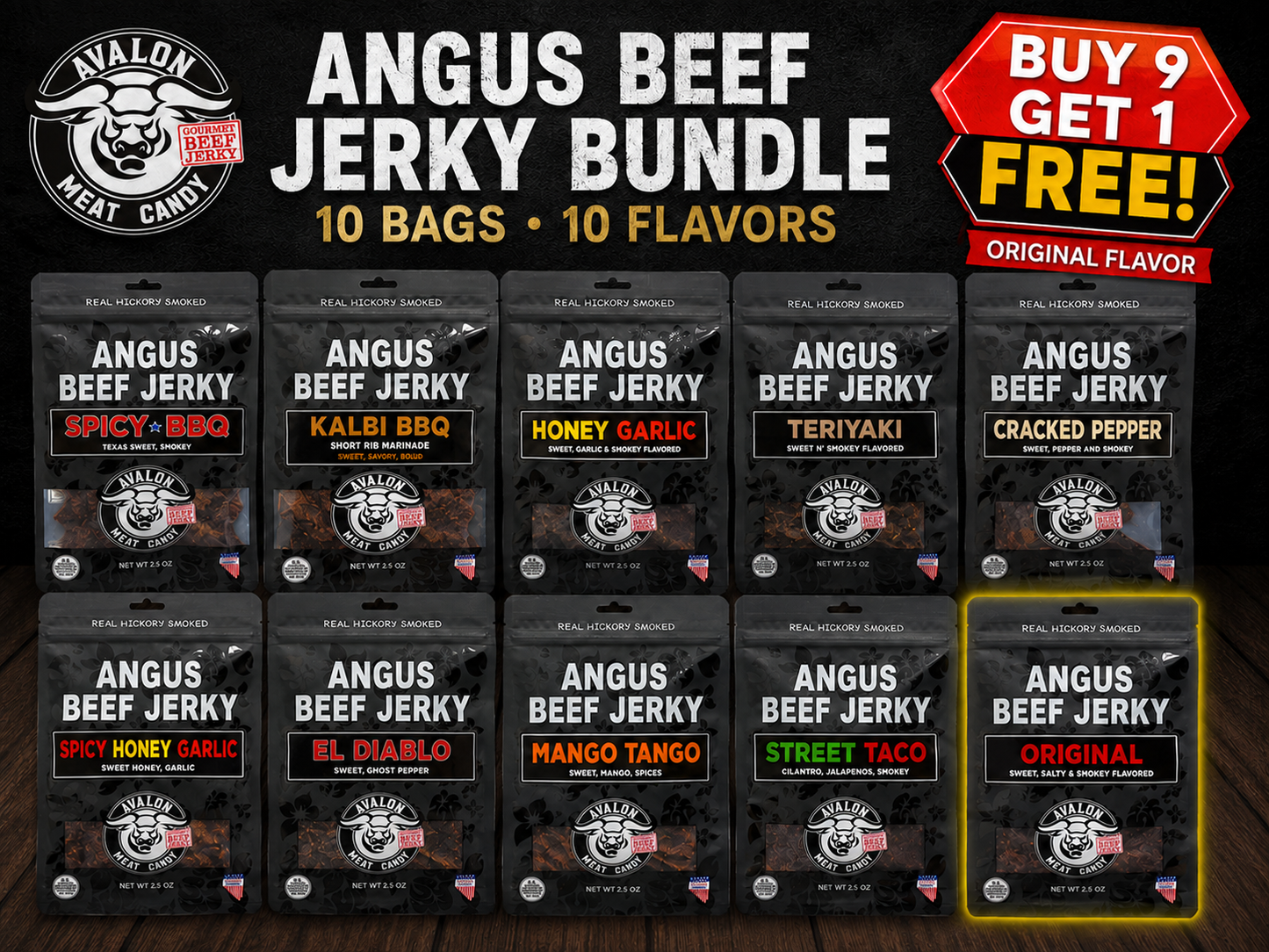 Traditional Jerkys Bundle- Buy 9! Get 1 Free