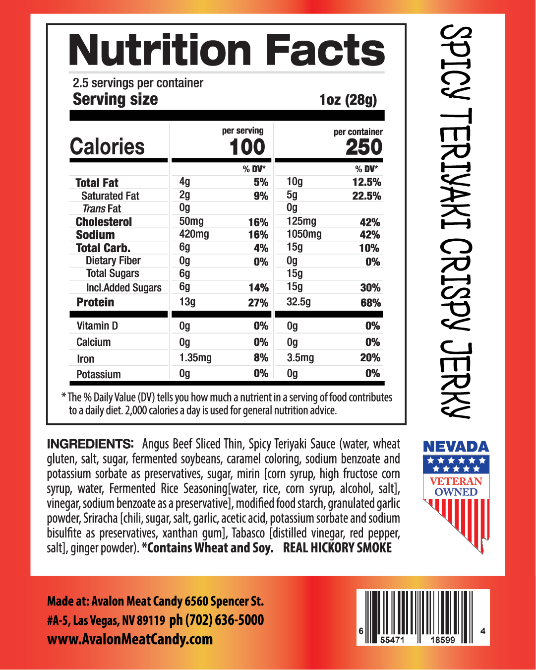 Crispy Thin Spicy Teriyaki (Two sizes available, $20 or $10)