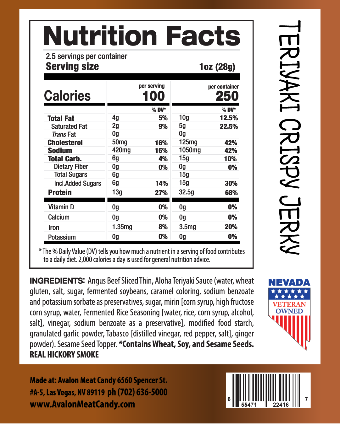 Crispy Thin Teriyaki (Two sizes available, $20 or $10)